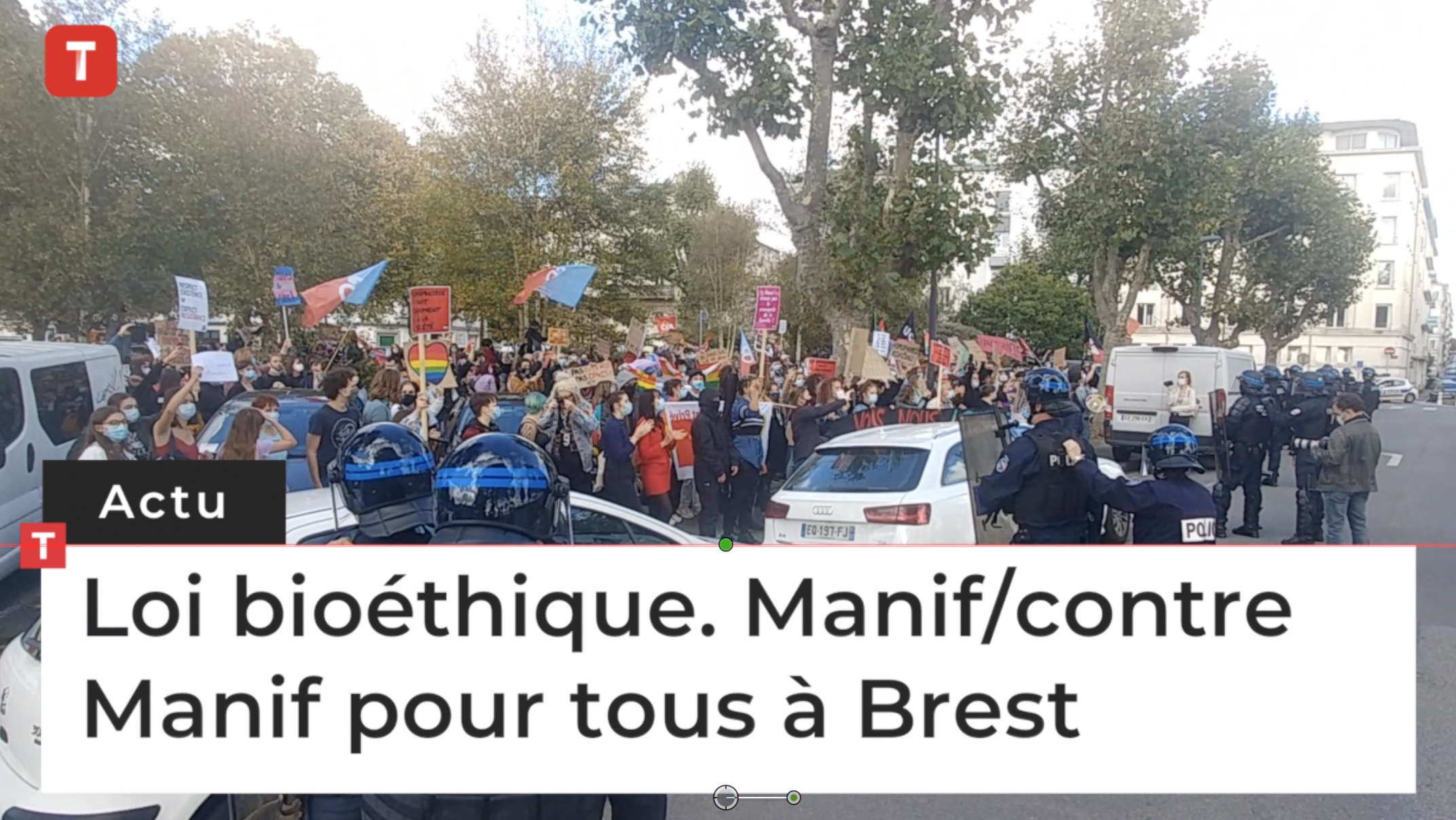 Loi bioéthique. Manif/contre Manif pour tous à Brest (Le Télégramme)