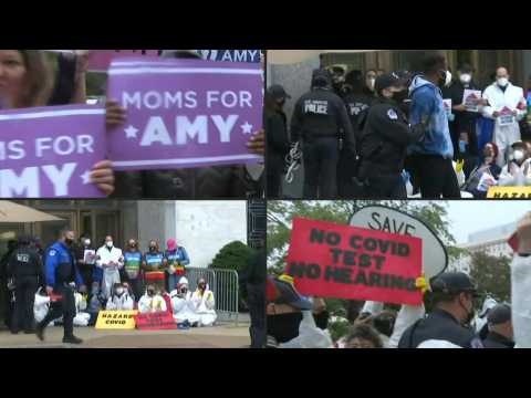 Protesters gather to oppose nomination of Judge Amy Coney Barrett