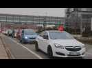 Car parade of Opel employees against dismissals in Ruesselsheim