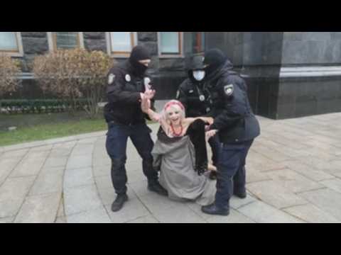 Member of feminist group Femen arrested after protest in Kiev