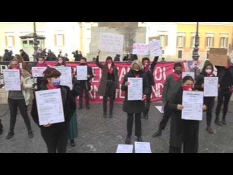 Protest in Rome against violence against women