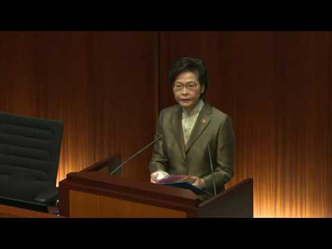 Hong Kong leader Carrie Lam delivers delayed annual policy address