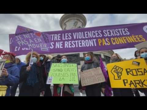 Protest in Paris against gender-based violence