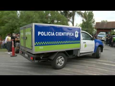 Police forensics vehicle arrives at Maradona's house after his death
