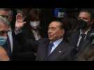 Berlusconi arrives for meeting with Draghi in Rome - Label : AFPTV - First images - Category : News