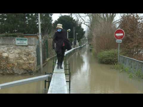 River Marne, near Paris, bursts its banks