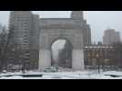 New York's Washington Square Park turns into winter wonderland