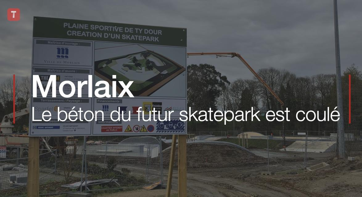 Morlaix. Le béton du futur skatepark de Ty Dour est coulé (Le Télégramme)