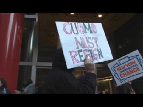 Protestors call for New York Governor Cuomo to resign over sexual harrassment allegations