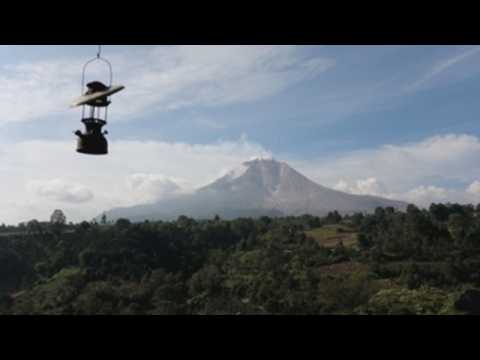 Indonesia's Sinabung volcano spews ash into sky