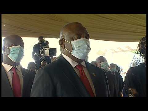 South Africa's Ramaphosa, Zuma arrive for Zulu king memorial