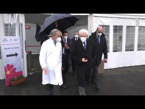 Italian President Mattarella arrives at Rome hospital for his Covid-19 jab