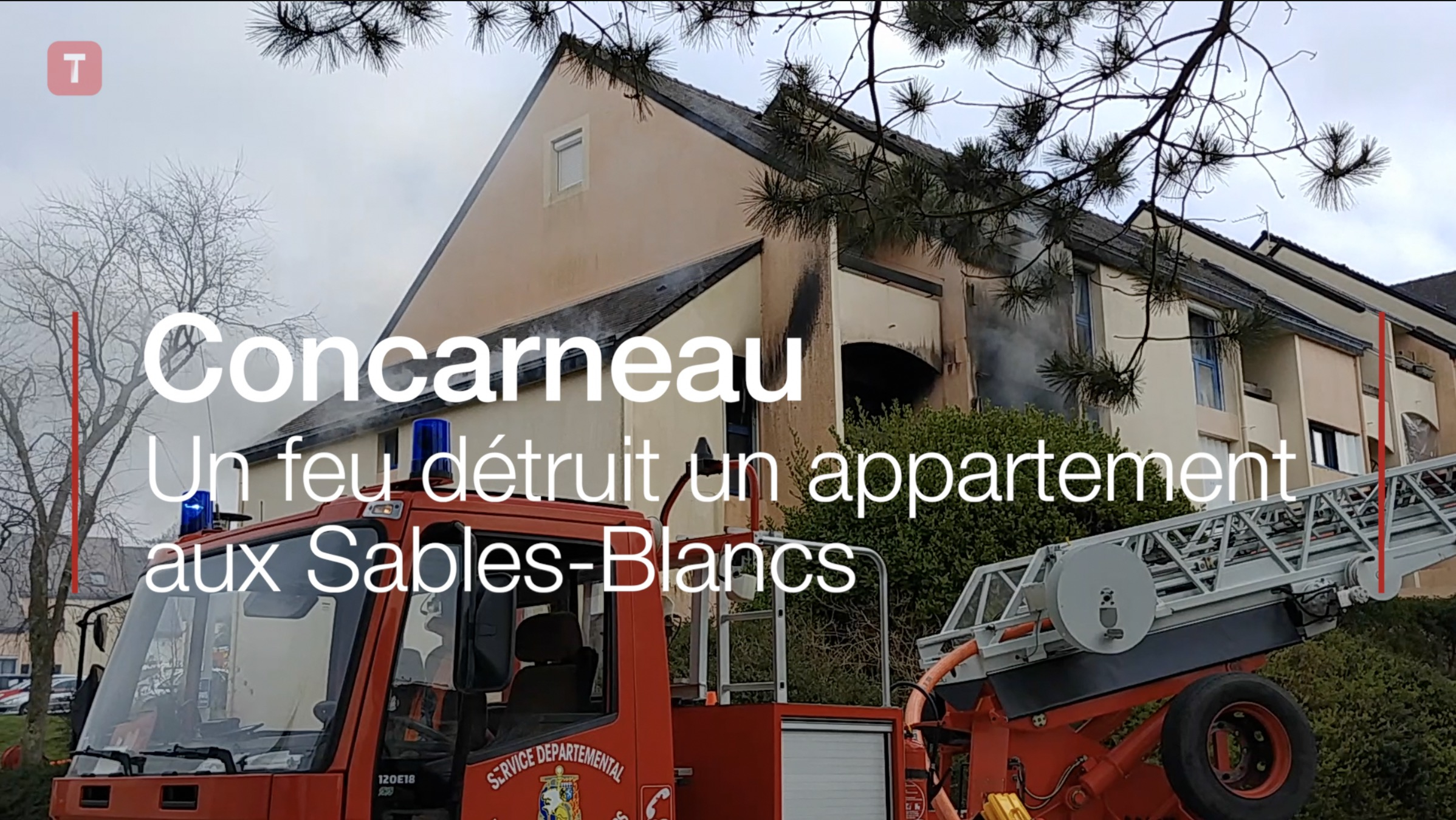 Concarneau. Un feu détruit un appartement aux Sables-Blancs (Le Télégramme)