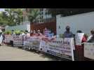 Dozens rally in Sri Lanka in support of Myanmar protesters