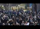 Armenia opposition supporters gather outside parliament