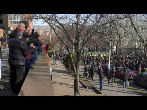 Armenia opposition supporters gather outside parliament (2)