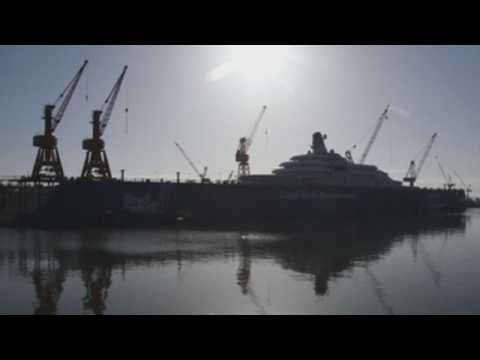 A Russian megayacht may be the last to reach the port of Bremerhaven