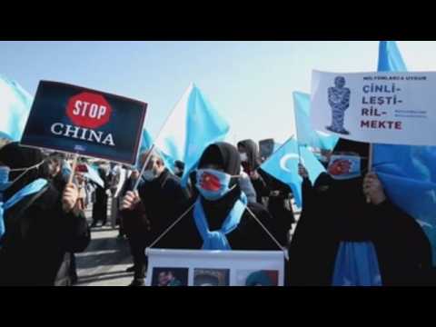 Uighurs protest in Istanbul against Chinese repression