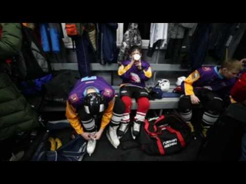 Team of children with disabilities train ice hockey in Russia