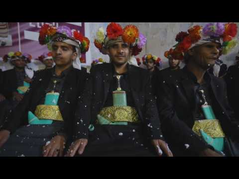 Wedding of visually impaired bride and groom in Yemen