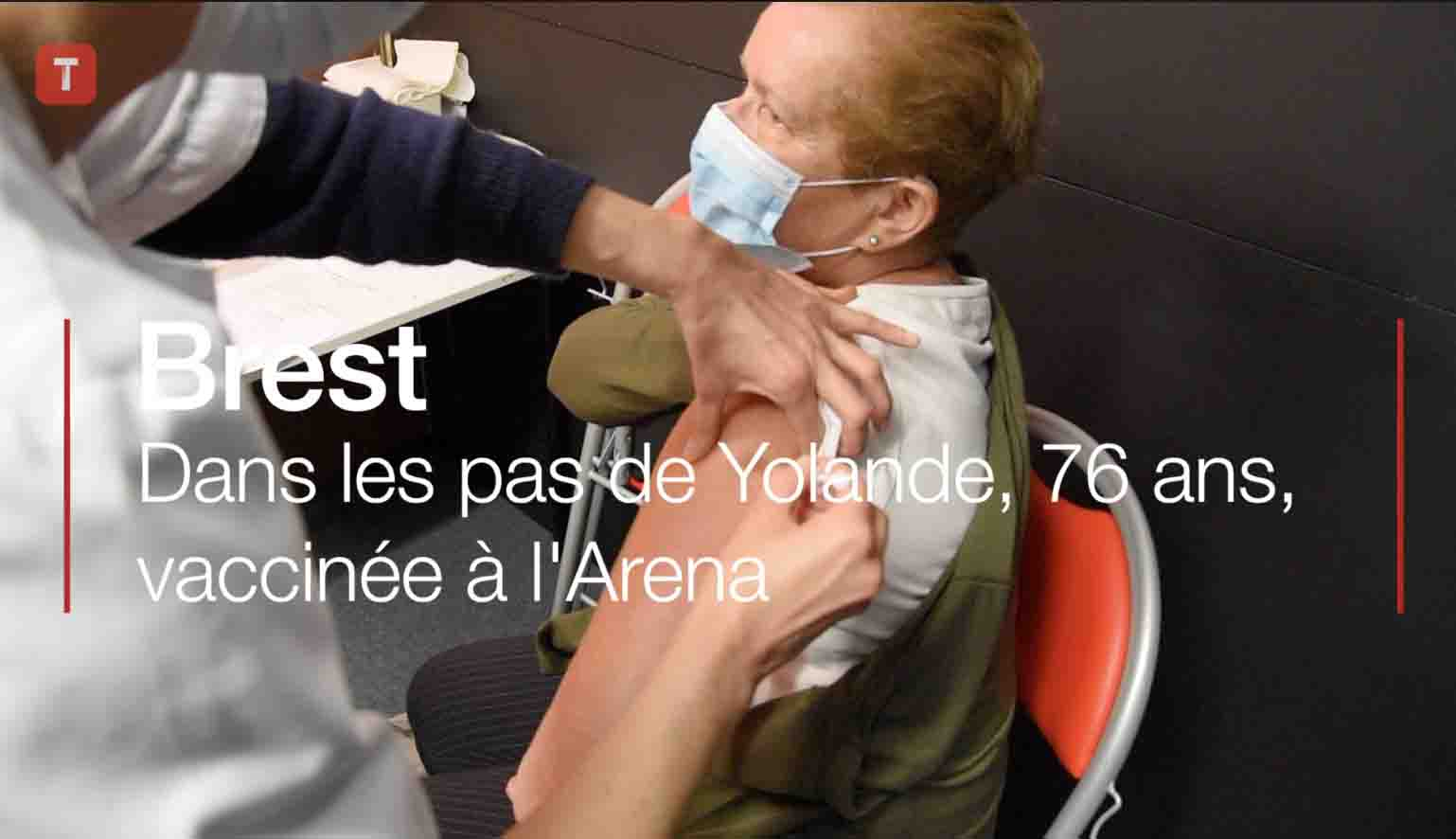 Brest. Dans les pas de Yolande, 76 ans, vaccinée à l'Arena (Le Télégramme)