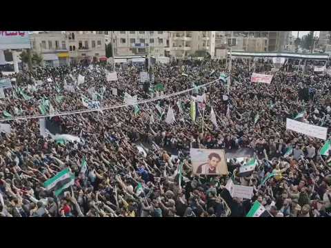 Idlib protesters mark 10 years of war in Syria