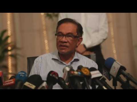 Leader of Malaysian opposition gives a press conference in Kuala Lumpur