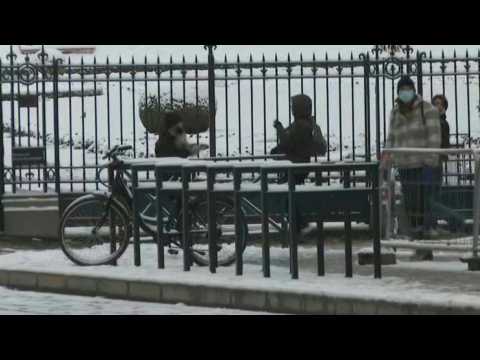 Snowball fights and street gritters as Brittany wakes up to snow