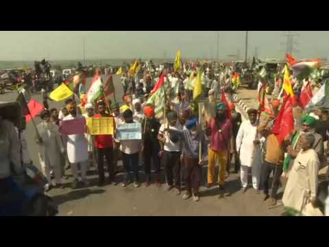 Indian farmers protest for 100th day in New Delhi