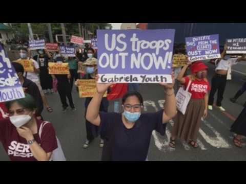 Gabriela Women's Party rally against renewal of US- Philippines troops deal