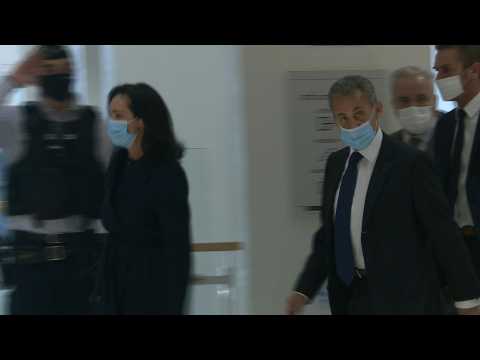 Court arrivals as ex-president Sarkozy faces verdict in France graft trial