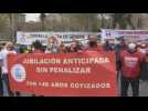 Pensioners protest in Barcelona by burning Social Security letters