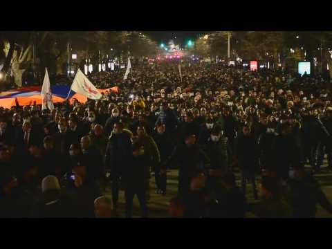 Armenian Prime Minister Supporters Demonstrate in Yerevan