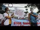 People stage rally to call for free, safe COVID-19 vaccines in Philippines