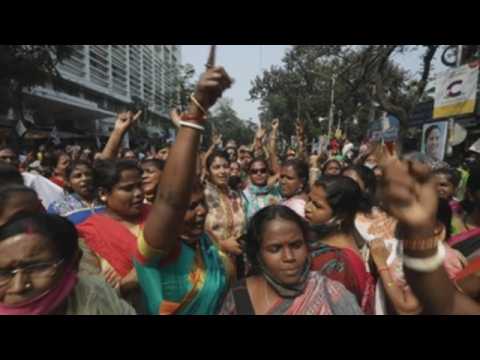 Miles of women take the streets of the Indian