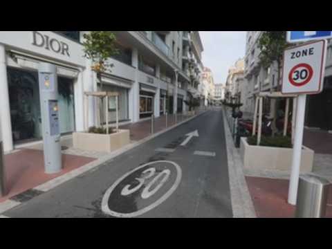 Empty streets in Cannes amid weekend lockdown
