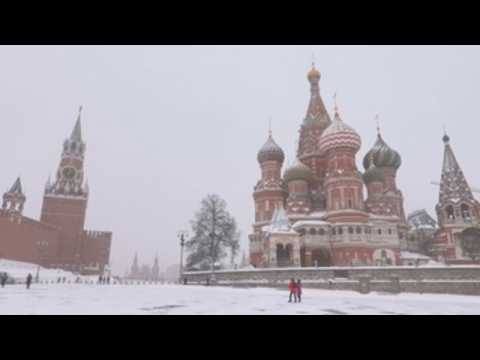 Moscow wakes up under a blanket of snow