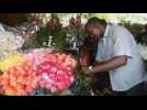 Sale of flowers in Abidjan ahead of Valentine's