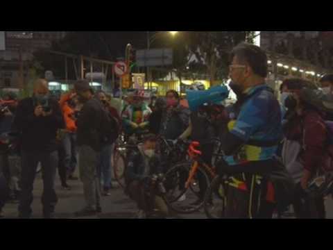 Cyclists protest police violence in Mexico City