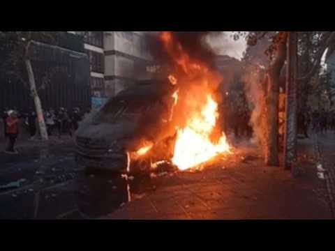 Protests against police killing of street juggler turn violent in Santiago de Chile