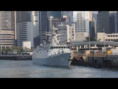 People's Liberation Army Navy ship docks at Hong Kong's military dock