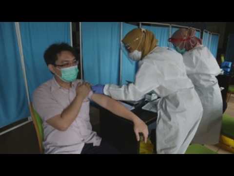 Healthcare workers vaccinated against COVID-19 in Indonesia