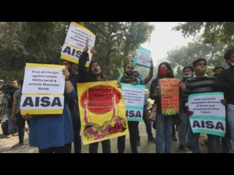 Protesters in New Delhi demand release of climate activist