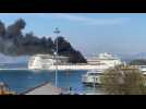 Fire breaks out on cruise ship docked off the coast of Corfu