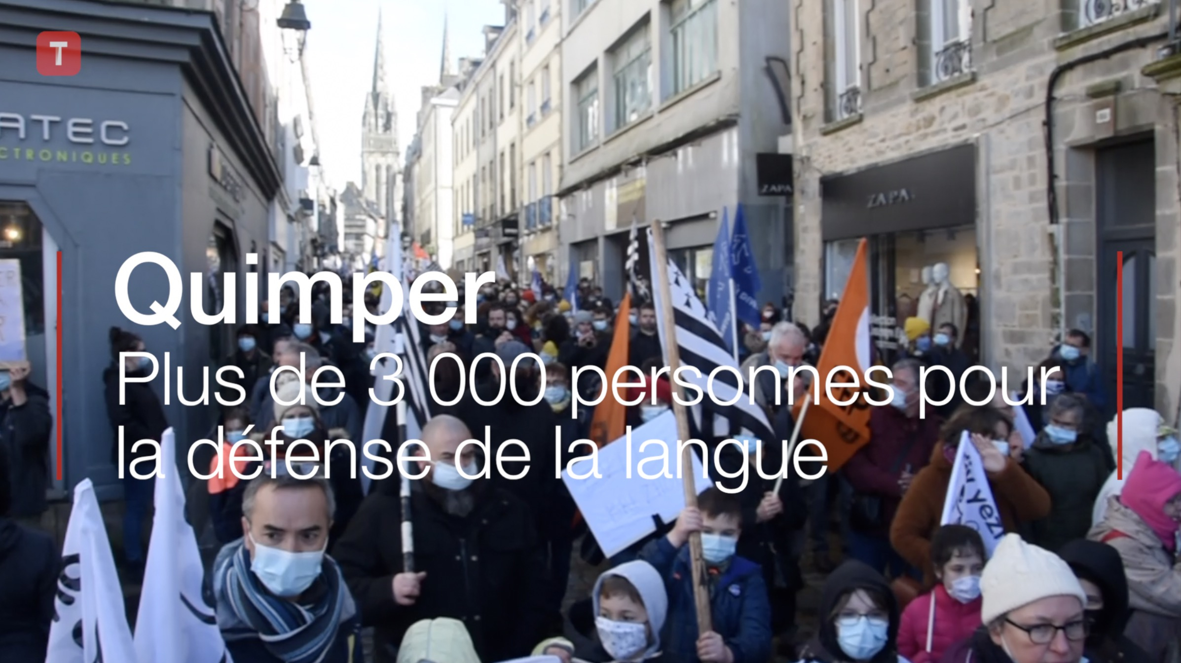 Quimper. Plus de 3 000 personnes pour la défense de la langue bretonne et du gallo.  (Le Télégramme)