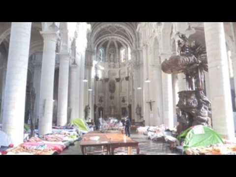 A church in Brussels, the heart of the protest for undocumented migrants