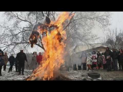 Traditional Maslenitsa festival taking place in Kyrgyzstan