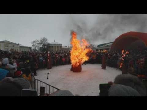 Russians enjoy the celebrations of Maslenitsa Festival