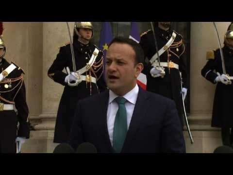 French President hosts Irish PM at Elysee Palace