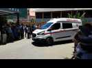 Ambulances arrive at hospital in Colombo as blasts hit Sri Lanka